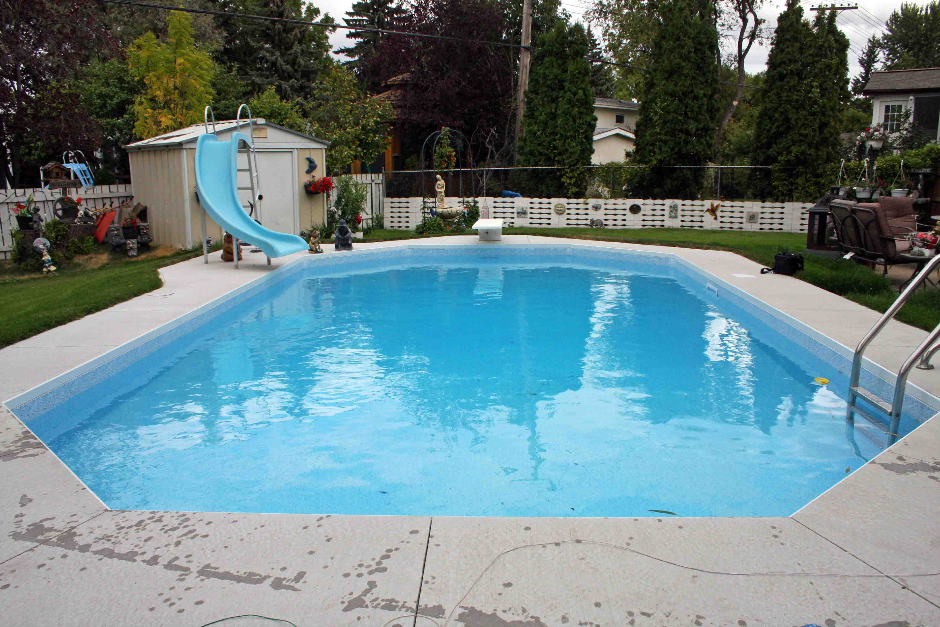 cement around pool ideas