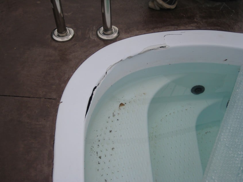 Fiberglass Pool Staircase Repair Uv Pools, How To Repair In Ground Pool Stairs