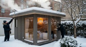 sauna in winter